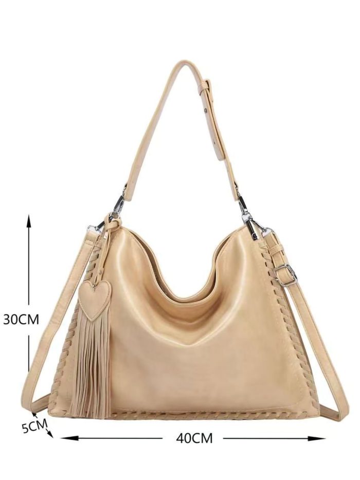 Borsa hobo con nappa a cuore