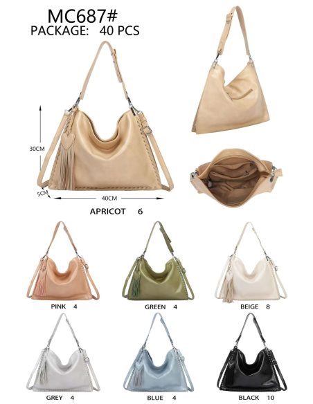 Borsa hobo con nappa a cuore