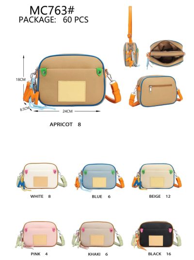 Bolso bandolera tipo cámara bicolor llavero 2