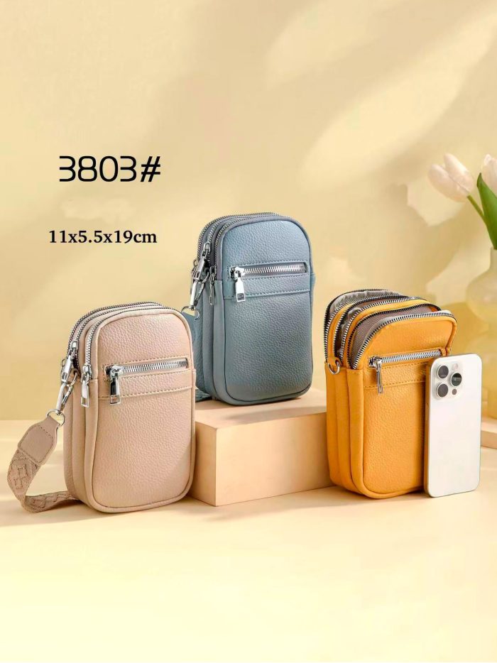 Mini bolso bandolera portamóvil multibolsillos