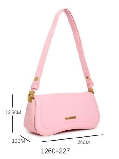 Bolso baguette solapa y herrajes dorados