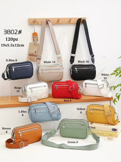 Bolso bandolera compacto triple cremallera 2