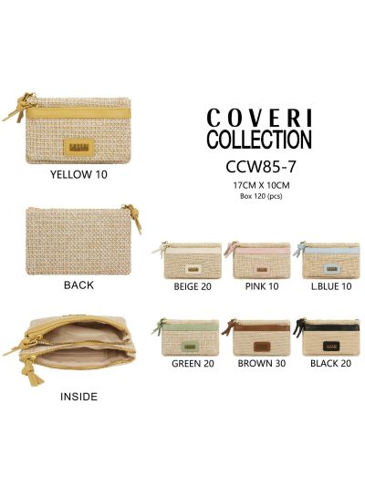 Monedero efecto rafia cremallera 2