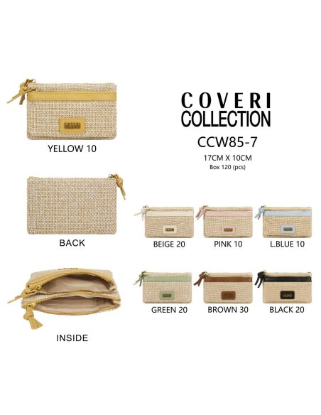 Monedero efecto rafia cremallera