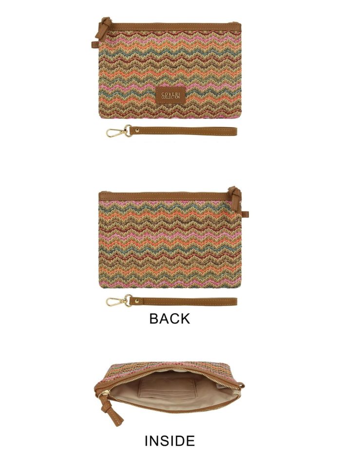 Geldbörse in Ethno-Raffia-Optik