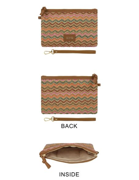 Geldbörse in Ethno-Raffia-Optik