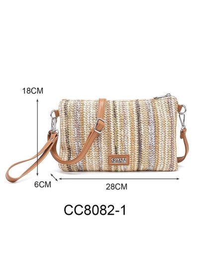 Bolso bandolera efecto rafia multicolor