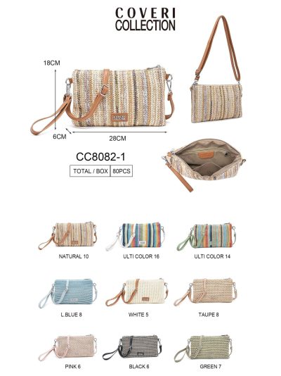 Bolso bandolera efecto rafia multicolor 2