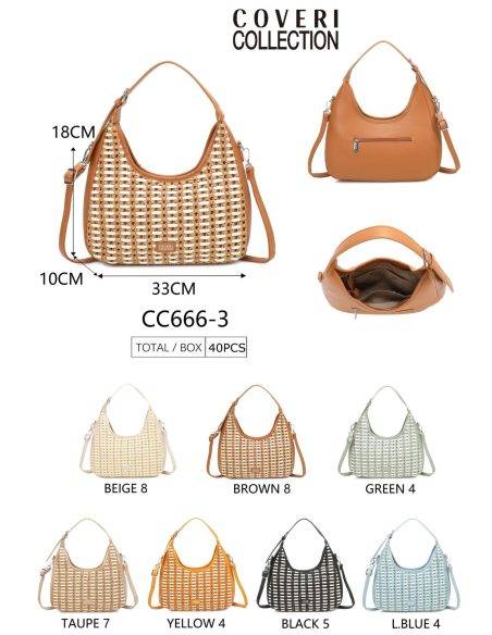 Borsa hobo con effetto rafia traforata