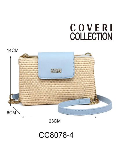 Bolso bandolera efecto rafia solapa y asa cadena