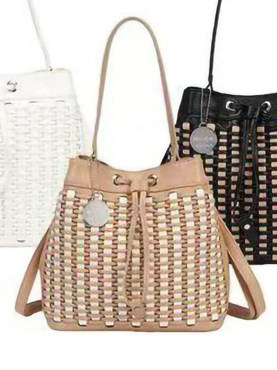 Bolso saco trenzado cordón