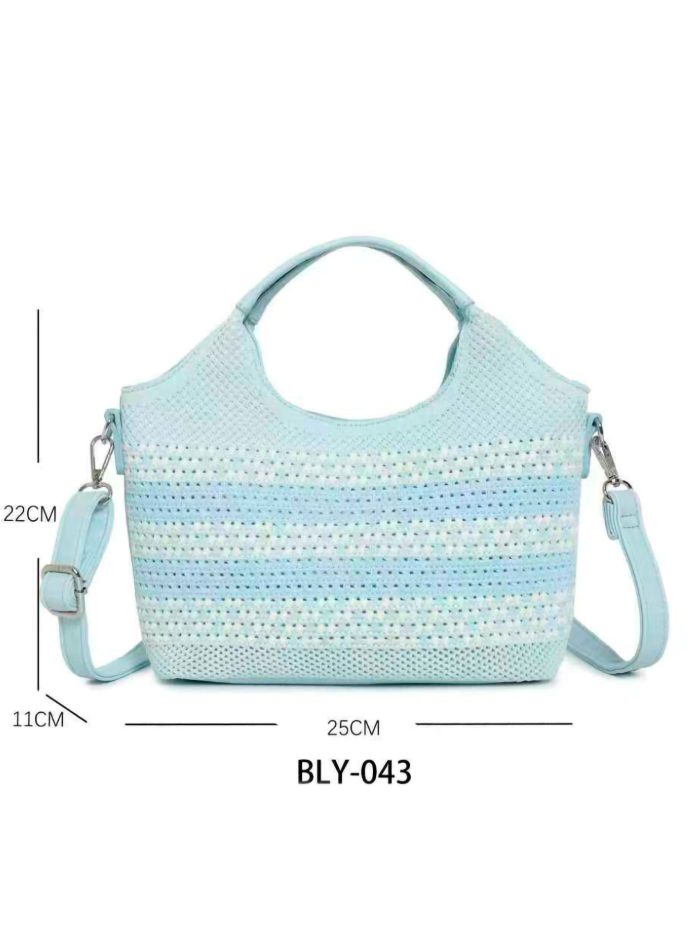 Bolso tote rayas crochet