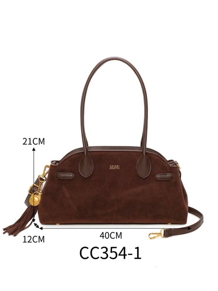 Bolso de hombro efecto ante borla