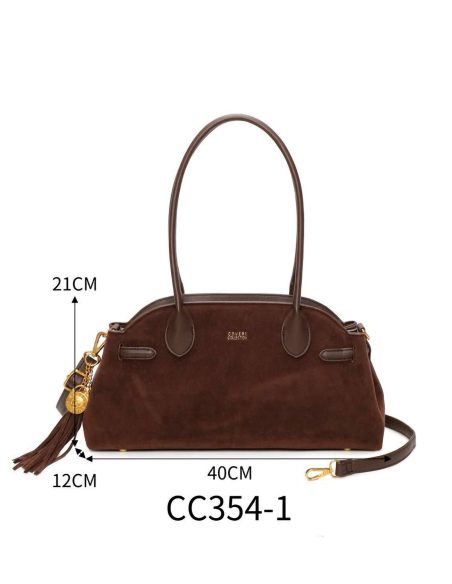 Bolso de hombro efecto ante borla