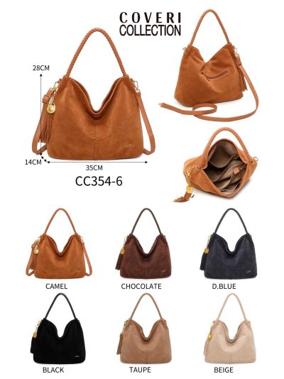 Bolso hobo efecto ante asa trenzada y borla 2