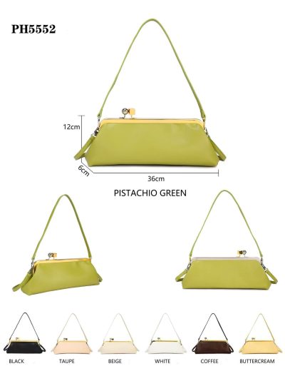 Bolso baguette alargado cierre metálico 2