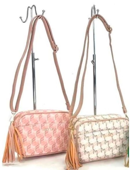 Borsa a tracolla con nappa stampata in stile macchina fotografica