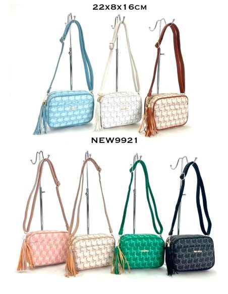 Borsa a tracolla con nappa stampata in stile macchina fotografica