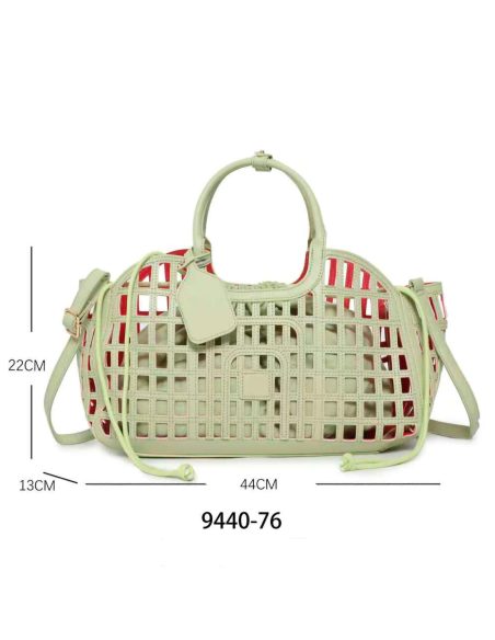 Bolso tote calado con bolsa interior