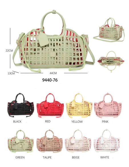 Bolso tote calado con bolsa interior