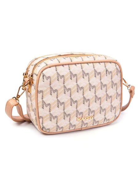 Bolso bandolera estampado doble cremallera