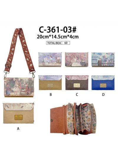 Bolso bandolera estampada tipo sobre 2