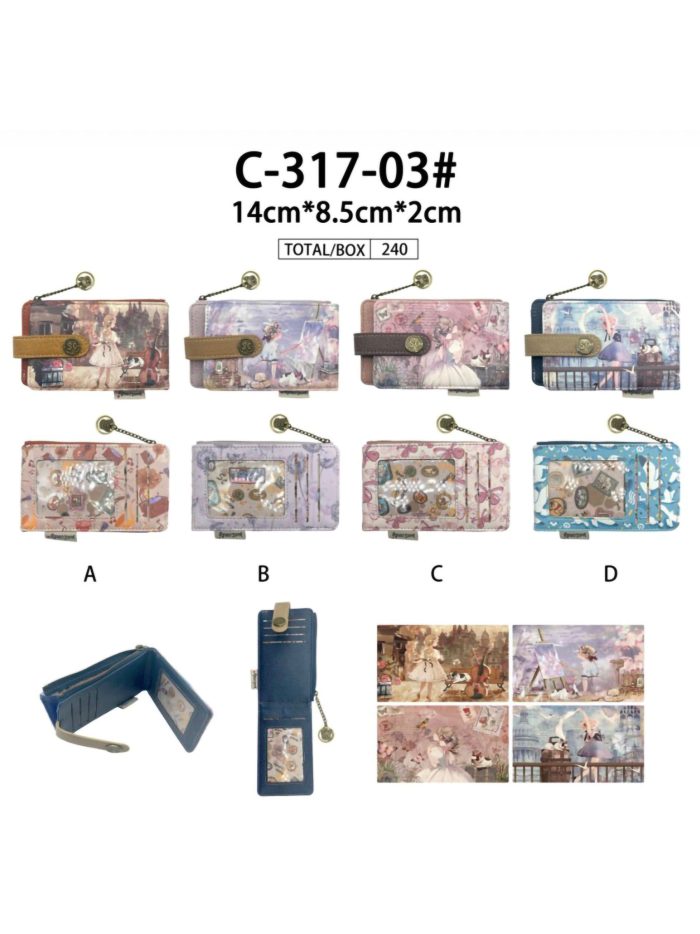 Printed zip cardholder coin purse