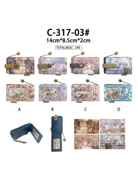 Printed zip cardholder coin purse