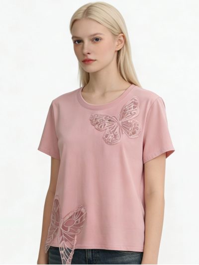 Camiseta aplique mariposa