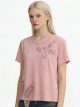 T-shirt con applicazione di farfalla