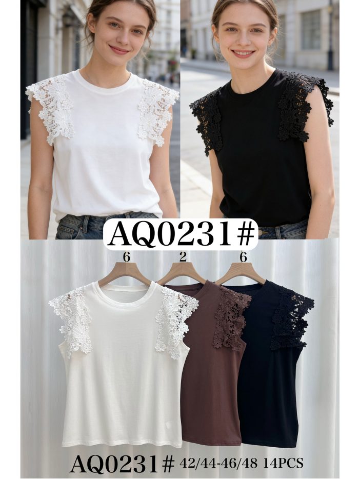 Top encaje en hombros