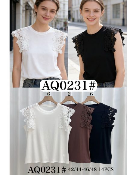 Top encaje en hombros