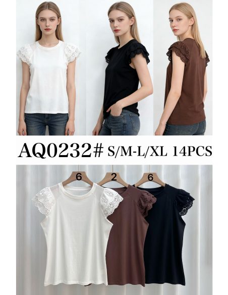 Camiseta manga detalle calado