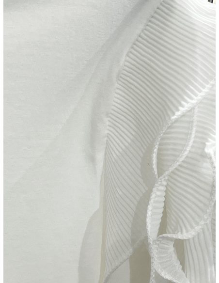 Camiseta manga de volantes plisados