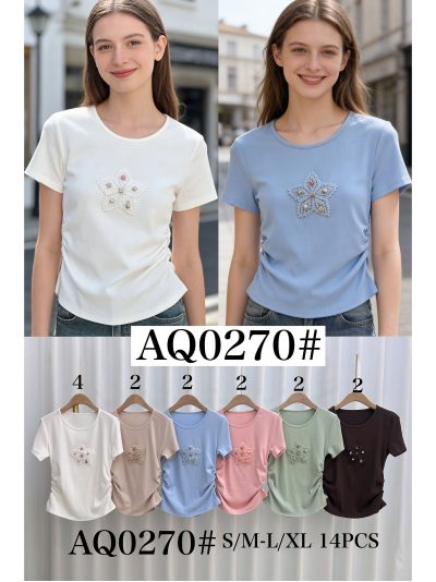 Star applique ruched t-shirt 2