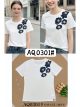 Jeans-T-Shirt mit Blumenmuster