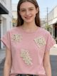 Camiseta apliques crochet