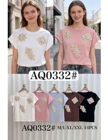 Camiseta apliques crochet