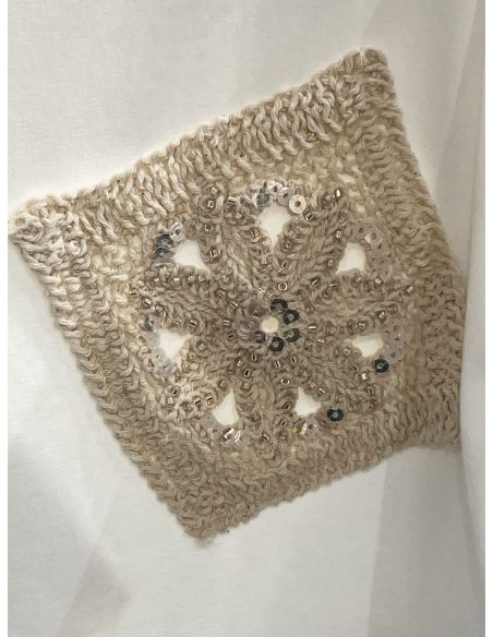 Camiseta apliques crochet