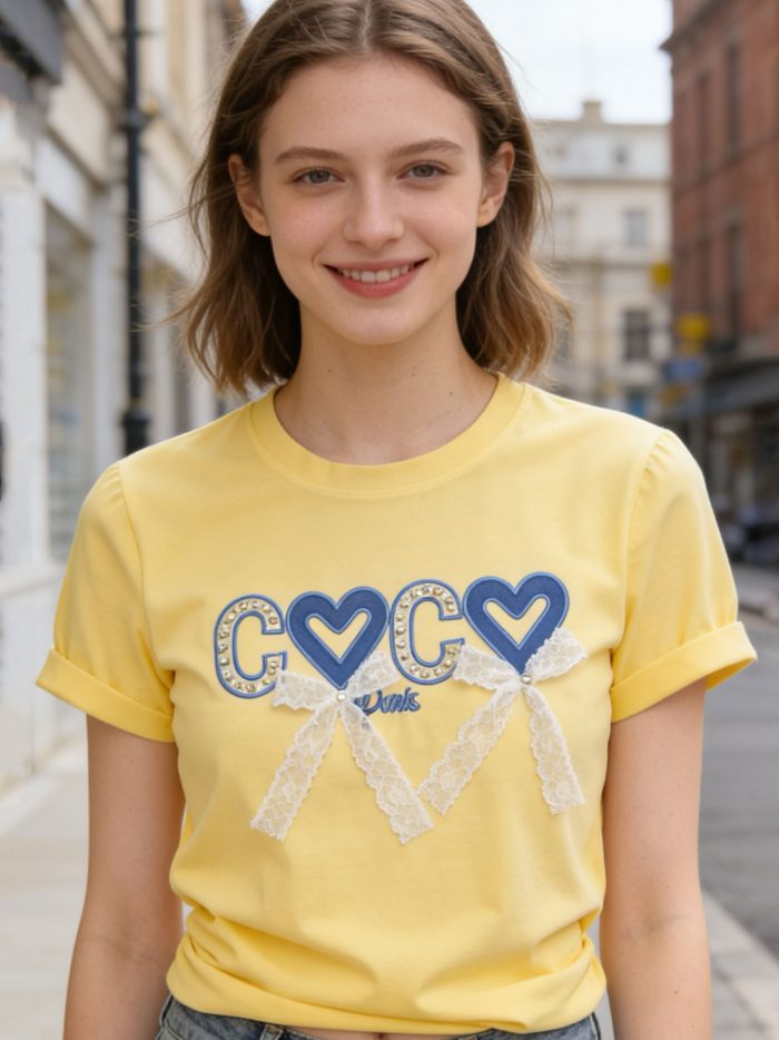 Camiseta 'coco' lazos de encaje