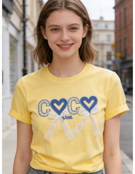 Camiseta 'coco' lazos de encaje