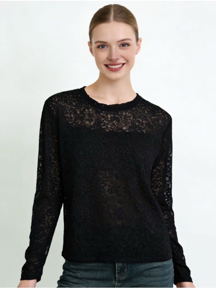 Maglietta in pizzo floreale