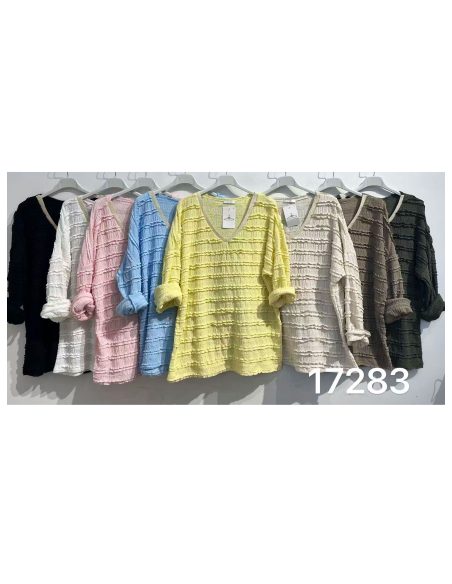 Rüschenbluse mit V-Ausschnitt