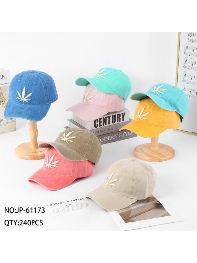 Gorra lavado vintage hoja bordada 2