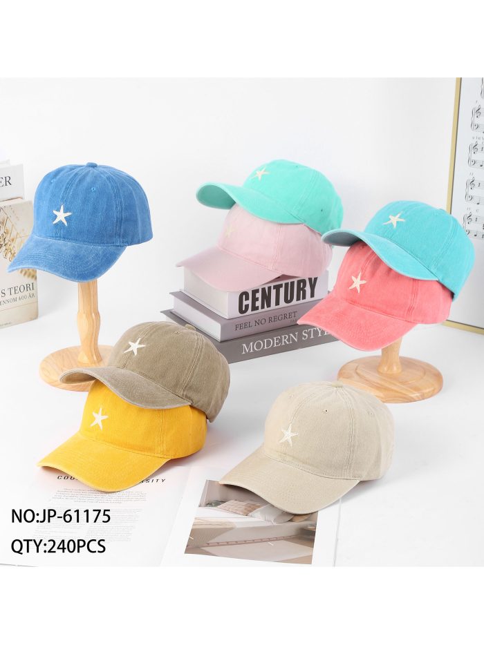 Boné vintage lavado com estrela bordada