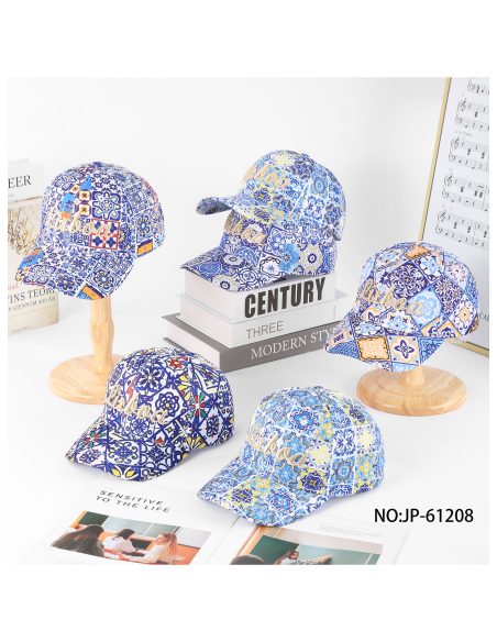 Boné Lisboa bordado com estampa de mosaico