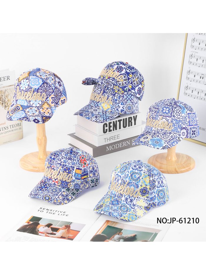 Boné do Barcelona bordado com estampa de mosaico