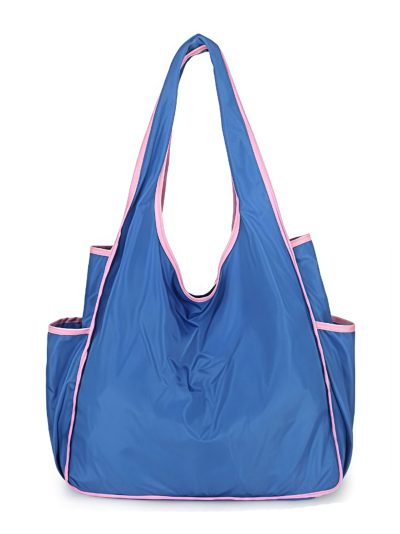 Bolsa shopper plegable con bolsillos laterales