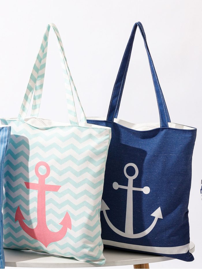 Bolsa tote canvas marinera con ancla
