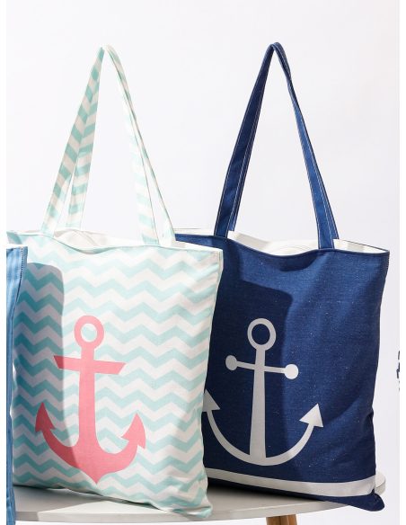 Bolsa tote canvas marinera con ancla
